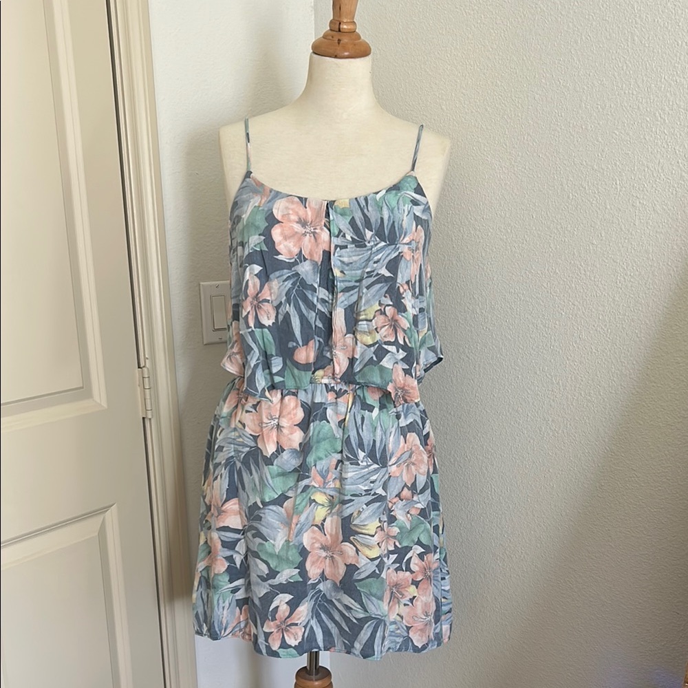 Layered Floral Spaghetti Strap Dress